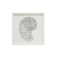 thumbnail image 3 of Decmode Large Coastal Metallic White Shell Shadow Box Wall Decor, 23.5” x 23.5”, 3 of 4