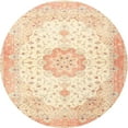 thumbnail image 1 of Ahgly Company Indoor Round Traditional Golden Blonde Gold Medallion Area Rugs, 3' Round, 1 of 6