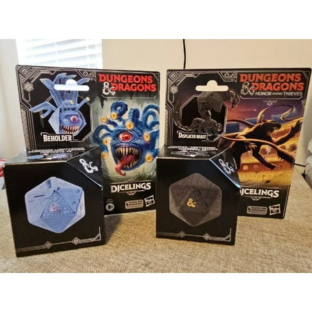 Dungeons & Dragons D&D Dicelings Blue Beholder Displacer Beast Lot of 2