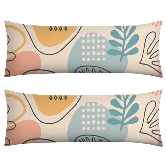 Tribal Patterns Rustic Body Pillow Cover 20x54 - Artistic Long Pillow Case with Invisible Zipper - Bohemian & Nordic Style - Soft & Cozy Pillowcase