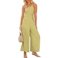 thumbnail image 3 of Franhais Women High Waist Romper, Sleeveless Off-Shoulder Neck Solid Color Wide-Leg Trousers, 3 of 9