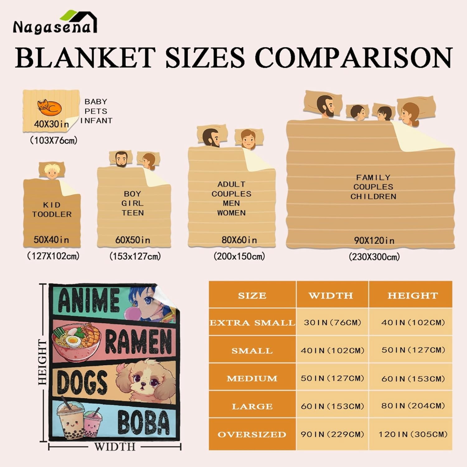 Anime Blanket Gifts for Girls, Kawaii Anime Decor for Women, Luxurious Warm and Cozy Flannel Blanket - L 60X80 Inch Most People''s Choice