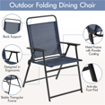 thumbnail image 4 of Renwick Foldable Dining Chairs with Backrest and Armrests, Set of 2, Navy Blue, 4 of 9