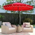 thumbnail image 4 of Costway 10 FT Solar Patio Umbrella with 24 LED Lights 8 Ribs & Tilt Adjustment Red, 4 of 11