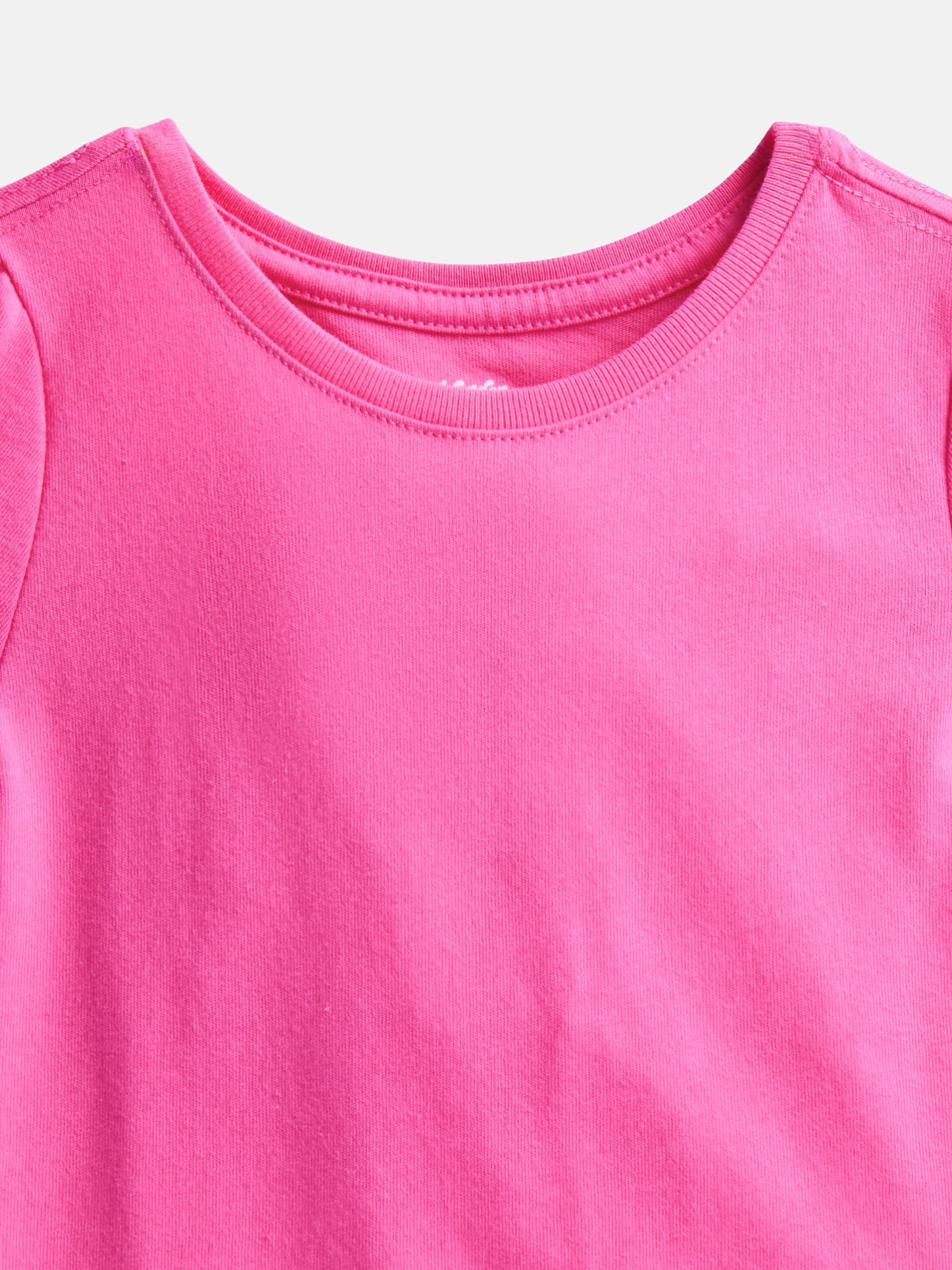 Wonder Nation Baby and Toddler Girls Tee with Short Puff Sleeves, Sizes 0M–5T