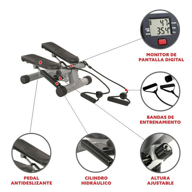 Sunny Health Fitness Mini Stepper with Resistance Bands