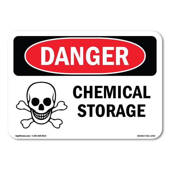 SignMission OS-DS-A-1824-L-1723 18 x 24 in. OSHA Danger Sign - Chemical Storage