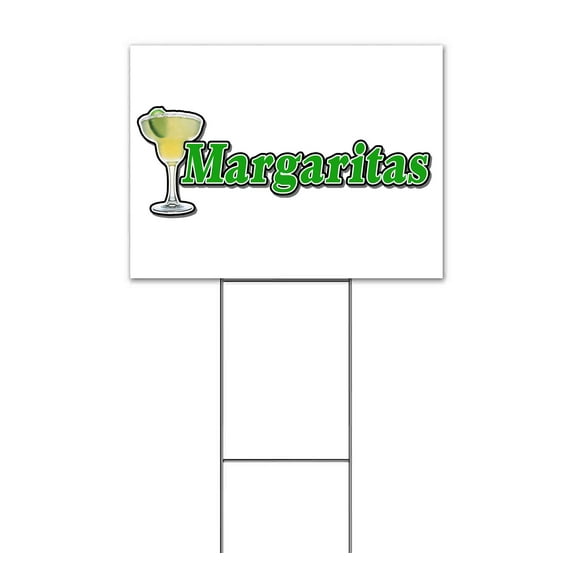 Margaritas (18" x 24") Yard Sign, Includes Metal Step Stake