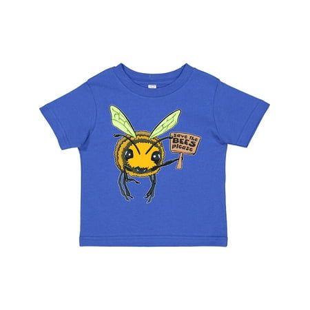 

Inktastic Save the Bees Please- Cute Bee with Sign Gift Toddler Boy or Toddler Girl T-Shirt