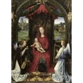 thumbnail image 2 of Memling, Hans 14x18 Black Ornate Wood Framed with Double Matting Museum Art Print Titled - Madonna and Child With Two Angels, 2 of 4