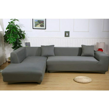 Stretch Fabric Sofa Slipcover 2 3 Seater Elastic Sectional Cover Protector Couch Pure Color For Moving Furniture Living Room