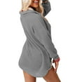 thumbnail image 3 of Women Cardigan Pure Colour Long Sleeve Button Down Knitwear Sweater with Pocket for Home Grey S, 3 of 5