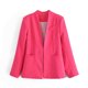 thumbnail image 1 of Blazer de mujer de moda casual de color sólido de manga larga Blazer de mujer abrigo, 1 of 3