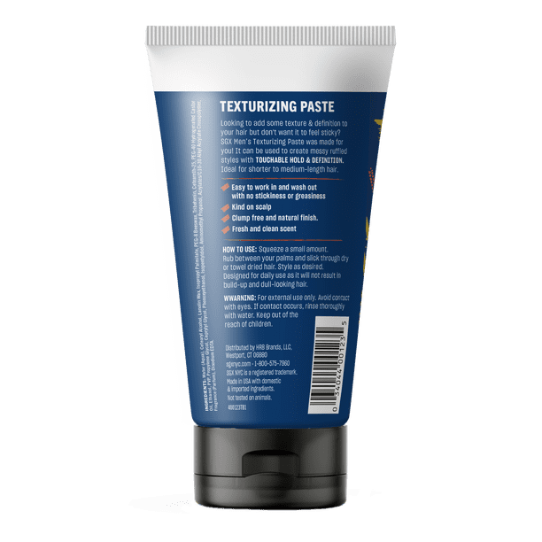 SGX NYC Men's Texturizing Paste, for All Hair Types, Light Hold, 5