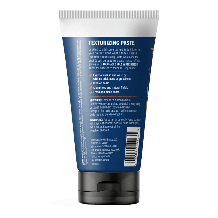 SGX NYC Men's Texturizing Paste for All Hair Types Light Hold 5 oz