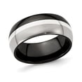 thumbnail image 1 of Mens Two-tone Domed Titanium Wedding Band Ring (9mm), 1 of 4
