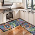 thumbnail image 3 of Kitchen Rugs Sets Of 2,Multicolor Ethnic Paisley and Floral Pattern Anti Fatigue Kitchen Mat Rugs Non Slip Washable,Decorative Kitchen Floor Mats for Kitchen,Sink,Laundry,17"x47"+17"x47", 3 of 5