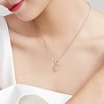 thumbnail image 4 of Juwaliy Collar de Letra para Mujer Dije C Plata de Ley 925 Inicial Personalizada con Brillo Monograma Alfabeto Nombre Dije Joyería Regalo para Madre Esposa Hija, 4 of 9