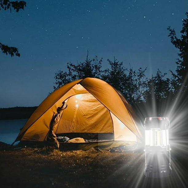 COB+ Luz de tienda LED roja Linterna de camping retráctil portátil 280 lúmenes Iluminación de 360 ° Luz de trabajo de emergencia al aire libre alimentada por batería para senderismo Patio de picnic
