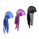 thumbnail image 3 of 3 piezas de sombrero pirata de seda Durag para hombre y mujer, con cola larga, para la caída del cabello Negro + Azul + Morado, 3 of 7