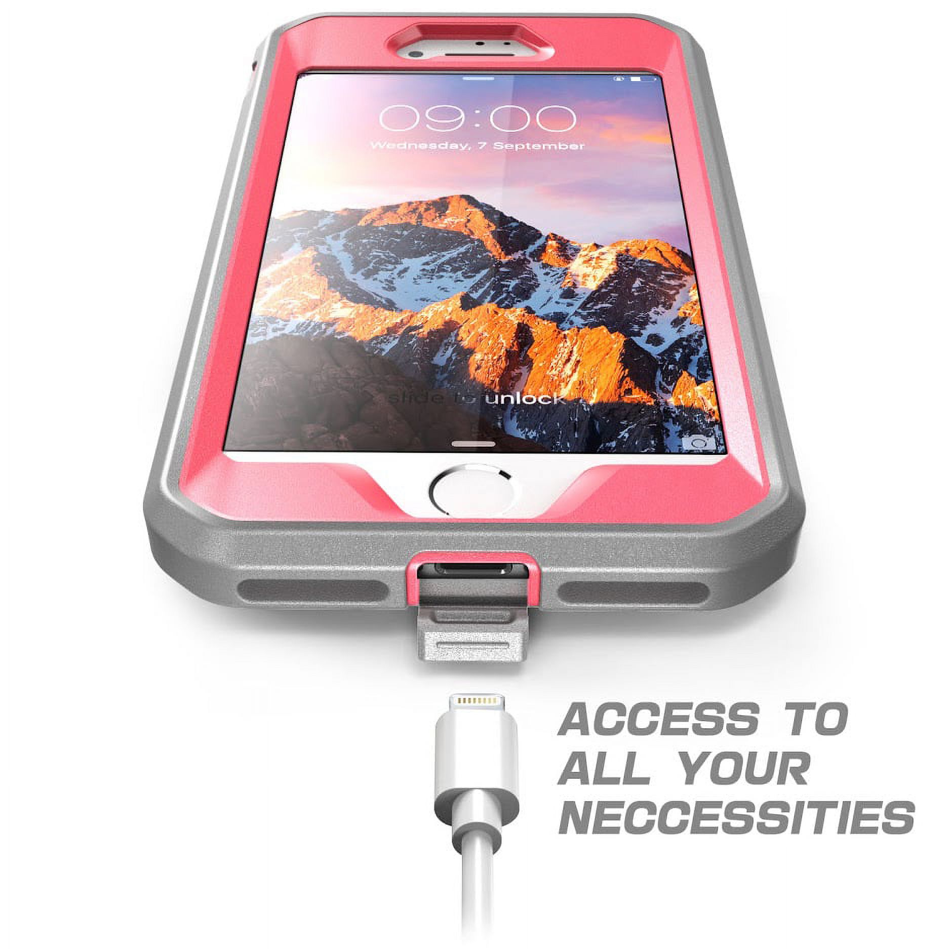 SUPCASE Unicorn Beetle Pro Series Case Designed for iPhone SE 3rd Gen (2022) / iPhone SE 2nd Gen (2020) / iPhone 7 / iPhone 8, Full-Body Rugged Holster Case with Built-In Screen Protector (Pink)
