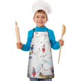 thumbnail image 2 of White Christmas Gnome Pattern Kids Aprons for Girls and Boys,Adjustable Neck Strap Toddler Aprons for Kids Cooking Baking, 2 of 7