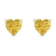 thumbnail image 3 of Clara Pucci 1.5Ct Natural Citrine Heart Cut VVS1 Push Back Stud 18k Solid hypoallergenic Gold Designer Earrings For November, 3 of 7