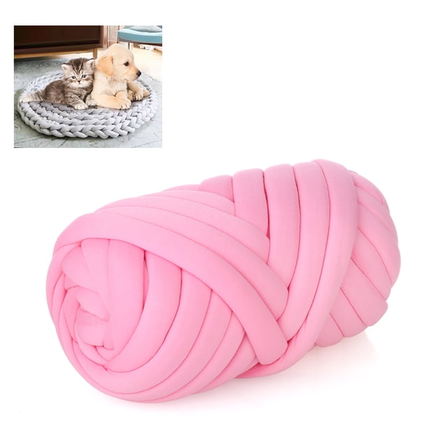 Cama para mascotas hecha a mano de algodón de hilo supergrueso brazo suave y grueso tejido DIY gato perro