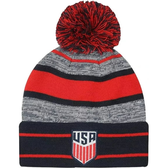 Icon Sports USMNT Unisex Teen Acrylic Beanie, Gray & Multicolor, 1 Count