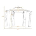thumbnail image 2 of 10' x 12' Patio Gazebo with Mosquito Netting and Curtain, Outdoor Tent with 6 Sided Canopy Shelter, Screen Canopy with Double Roof for Lawn, Garden, Backyard and Deck, Khaki, 2 of 9