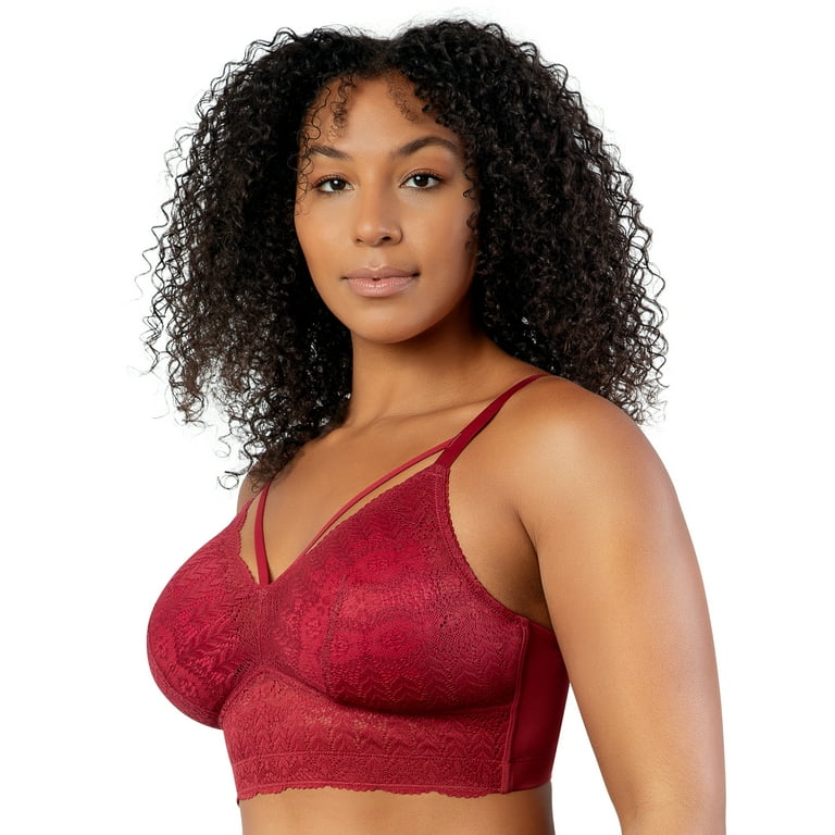 PARFAIT Women s Mia Lace Wire Free Lace Bralette Rio Red 40DD