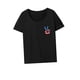 thumbnail image 5 of Camiseta para mujer Ropa de verano Camisa con cuello redondo para ir de compras Caminar Uso diario Negro, 5 of 7