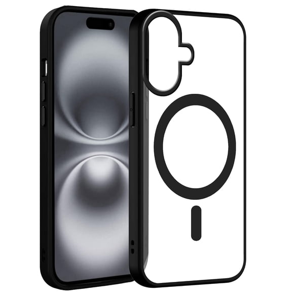 MagSafe Magnetic Clear Case with Black Bumper | Shockproof Transparent Back Cover with Camera Protection, Soft TPU Frame, Anti-Yellow, Wireless Charging Compatible