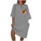 thumbnail image 1 of Vestido de Verano para Mujeres Color Sólido Imitación de Lino Cuello Redondo, Manga Corta Estilo Casual para el Uso Diario, Fiesta Y Primavera, 1 of 4