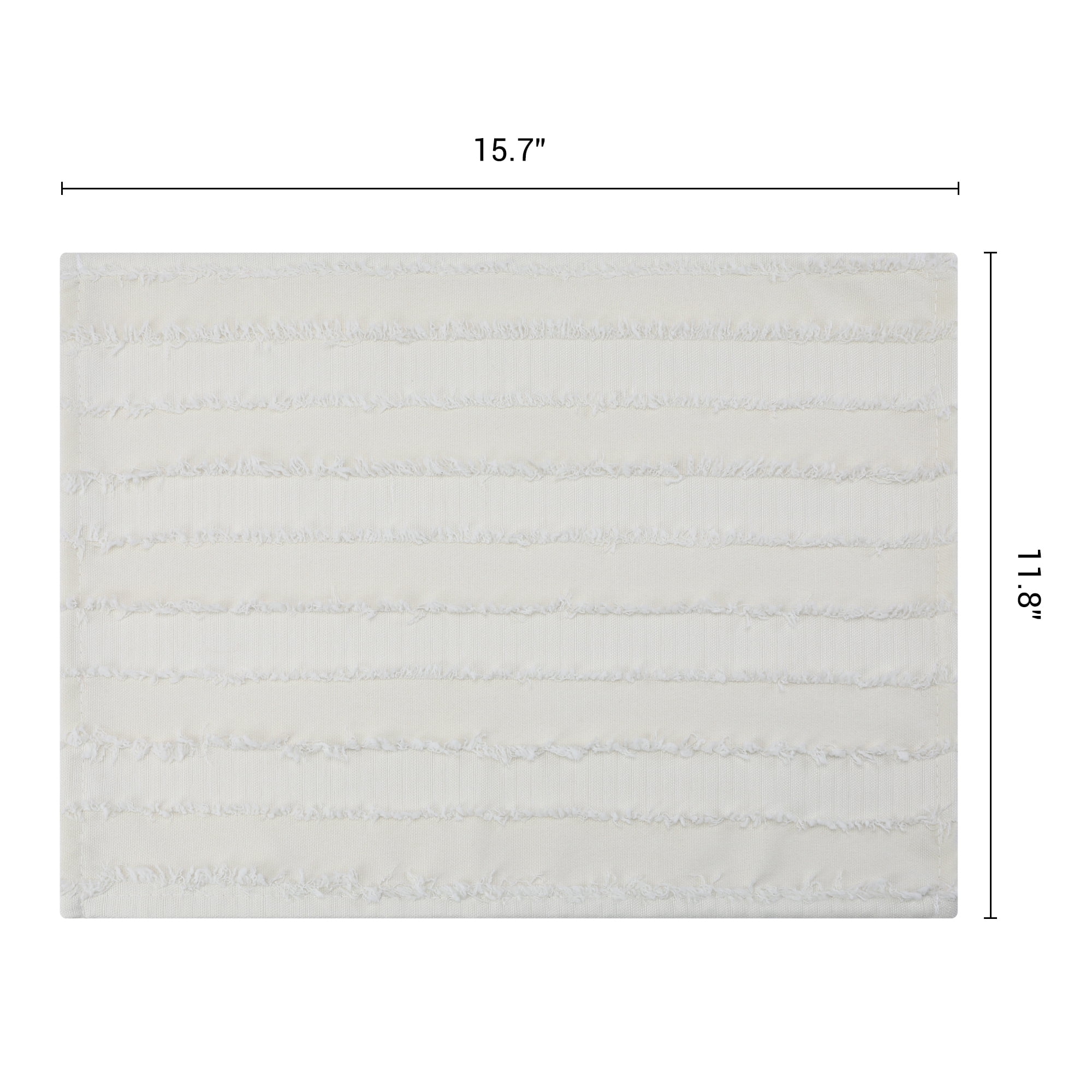 Unique Bargains Rustic Placemats Set of 4 Rectangular Cotton Blend Beige 15.7x11.8inch