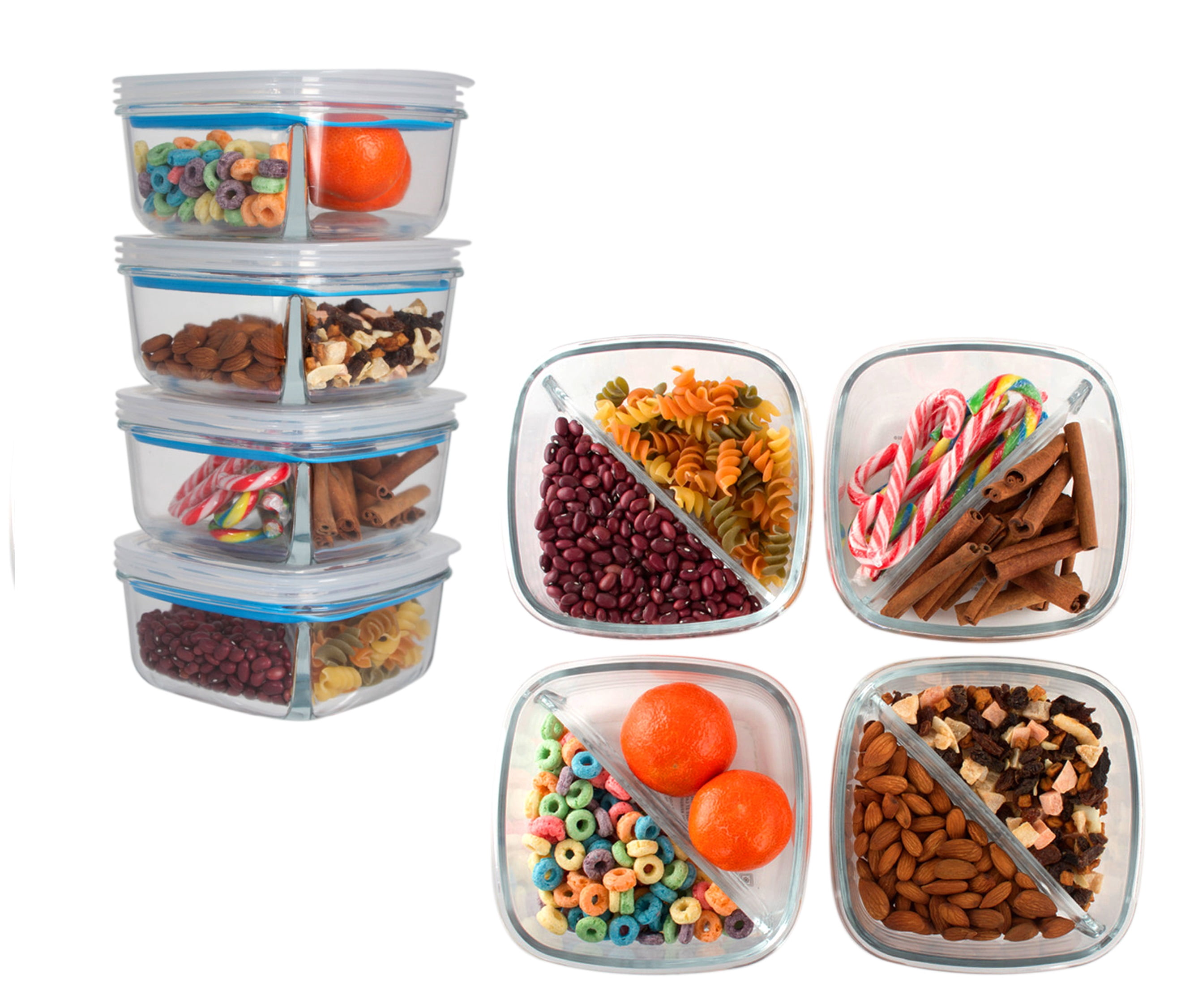 Imperial Home 8 pcs. 30 Oz Glass Meal Prep Storage Container Set With