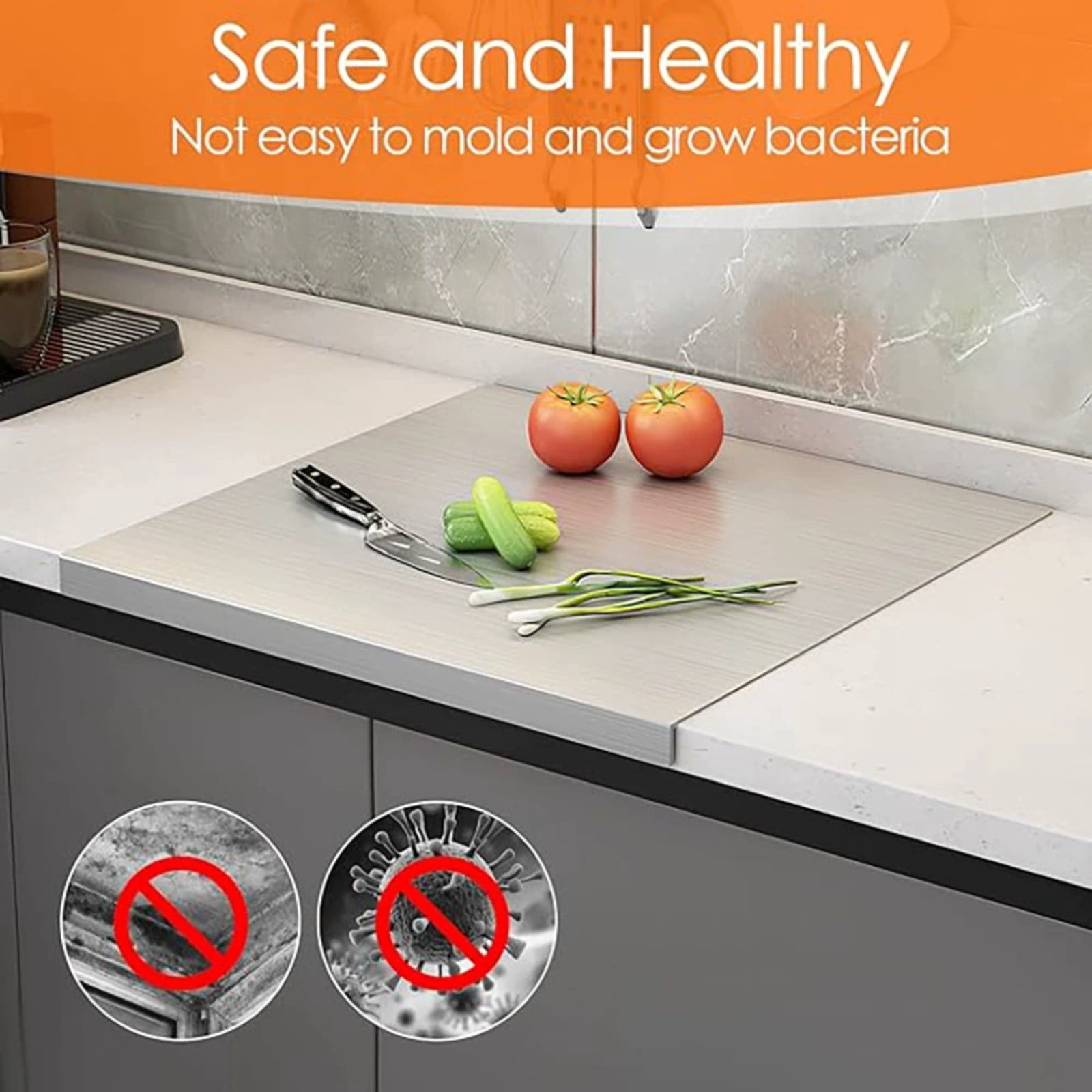 Stainless Steel Cutting Boards for Kitchen, 11.8x11.8in Kneading Cutting Board Mats, Metal Cutting Board for Meat, Fruits, Vegetables, Bread