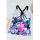 thumbnail image 2 of ABPHQTO Bañador tipo tankini con tirantes y espalda cruzada con estampado floral verde para mujer, 2 of 5