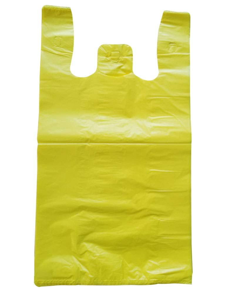 250pc T Shirt Medium Carry Plastic Shopping Bags 10" x 5" x 18" Smiley face 