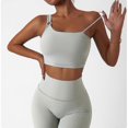 thumbnail image 3 of Sujetador deportivo para mujer, soporte medio, color liso, negro y amarillo, para yoga, fitness, gimnasio, entrenamiento, top deportivo, transpirable, cómodo, libertad de movimiento, elástico, talla S, 3 of 5