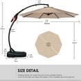 thumbnail image 5 of Yangming 12 FT Curvy Aluminum Offset Umbrella, Patio Cantilever Umbrella with Base, Champagne, 5 of 6