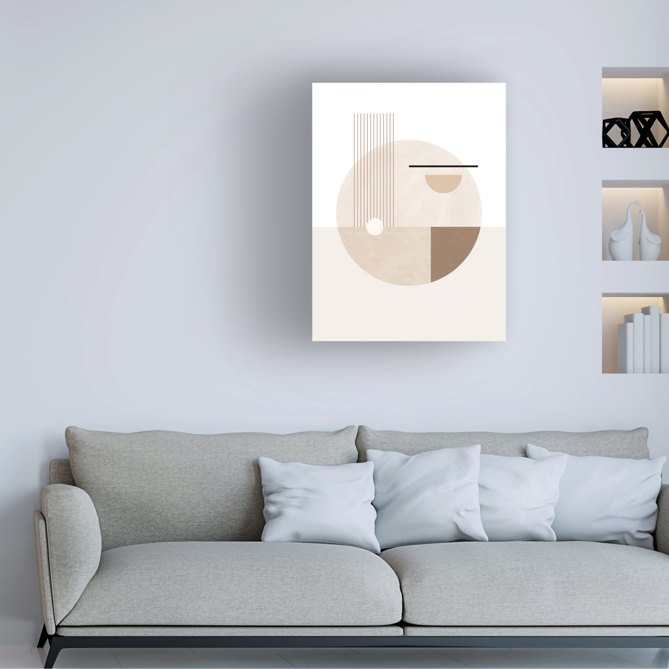 Trademark Fine Art Elena Ristova Neutral Semicircles Poster No.2 Canvas Wall Art