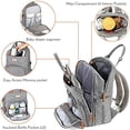 thumbnail image 2 of Bolso-Mochila p/ Pañales, RUVALINO Bolsa de Viaje Multifunción p/ Cambiar Bebés, Capacidad Gran, Impermeable, Elegante, Gris, 2 of 3