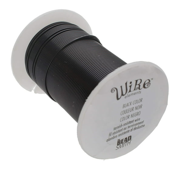 Alambre Wire The Beadsmith de 20 calibres, negro resistente al deslustre, 14 m