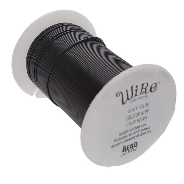 Alambre Wire The Beadsmith de 20 calibres, negro resistente al deslustre, 14 m