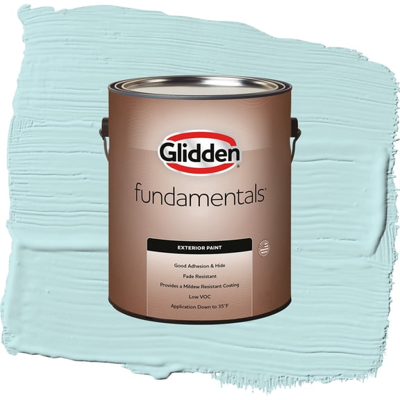 Glidden Fundamentals Aqua Whisper / Blue, Satin Exterior Paint, 1 Gallon