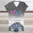 thumbnail image 2 of Tops Cortos para las Mujeres Día de la Independencia Impreso Suéter con Cuello en V Manga Corta, Top Casual para Primavera Verano, 2 of 3
