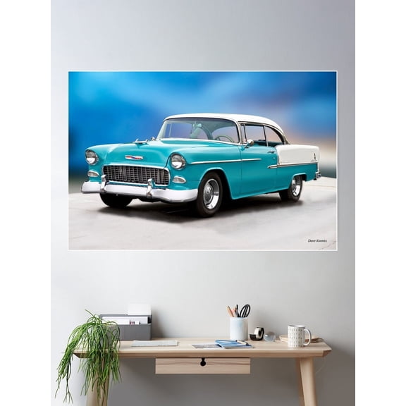 Kna Prints - 1955 Chevrolet Bel Air Two-Door Hardtop Poster, UNFRAMED-8x12