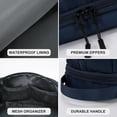 thumbnail image 6 of Wrangler Unisex Travel Toiletry Bag Waterproof Hanging Dopp Kit Dual‑Layer Wet‑Dry Separation Cosmetic Organizer, Navy, 6 of 8