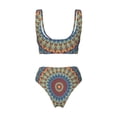thumbnail image 5 of Daiia Round Mandala Women's Bikini Set Two Piece Swimsuit High Waisted Bikini Adjustable Straps Bikini Perfect for Beach, Pool, and Summer Vacation-Medium, 5 of 9